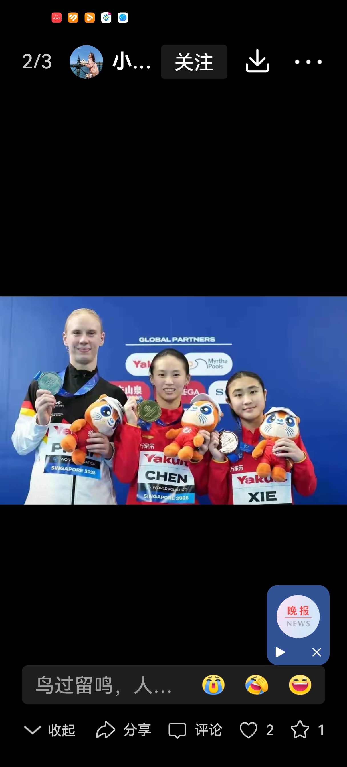 游泳项目中新加坡选手夺得金牌 游泳项目中新加坡选手夺得金牌